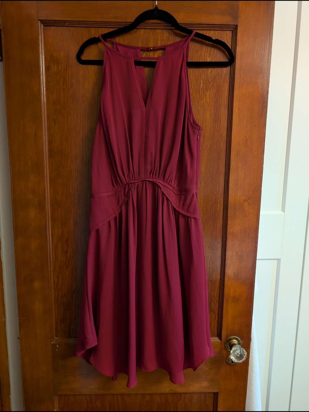 Banana Republic Sleeveless Flowy Burgundy Midi Dress Size 10P